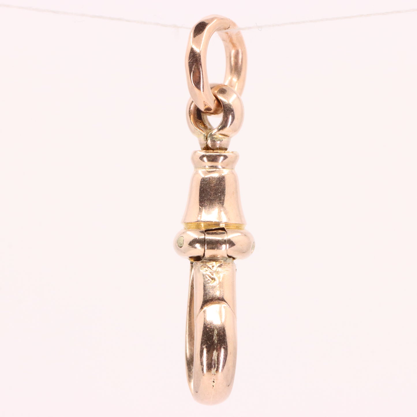 Antique 9ct Rose Gold Swivel Dog Clip Clasp Jewellery Finding Pendant Charm