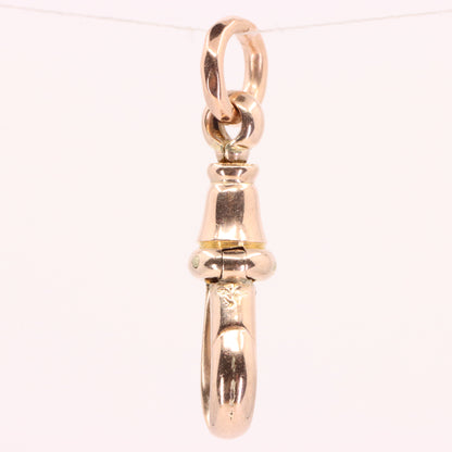 Antique 9ct Rose Gold Swivel Dog Clip Clasp Jewellery Finding Pendant Charm