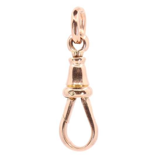 Antique 9ct Rose Gold Swivel Dog Clip Clasp Jewellery Finding Pendant Charm