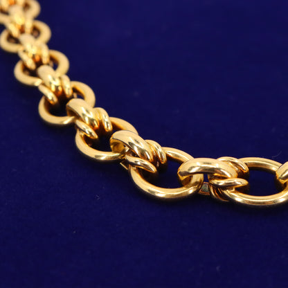 Vintage 18ct Hallmarked Yellow Gold 16 Inch Fancy Link Chain Necklace Boxed Gift