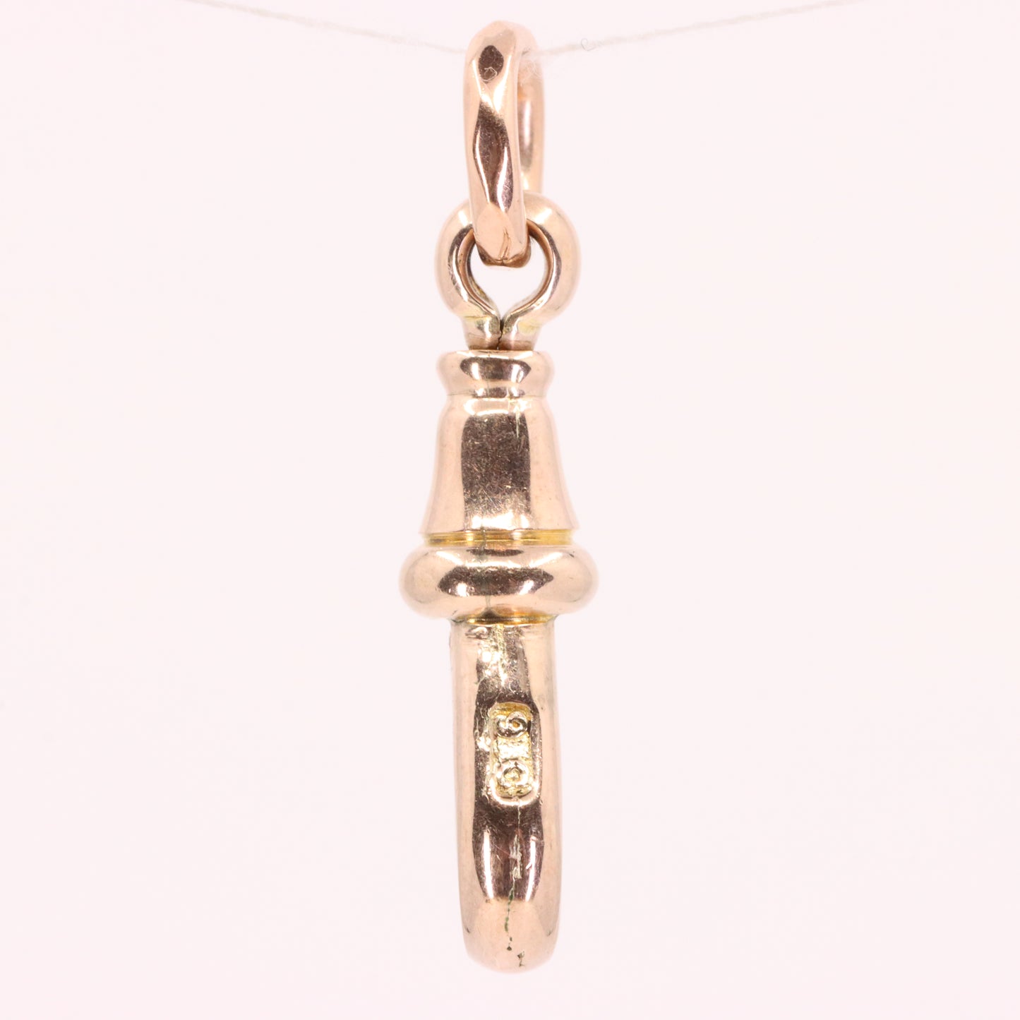 Antique 9ct Rose Gold Swivel Dog Clip Clasp Jewellery Finding Pendant Charm