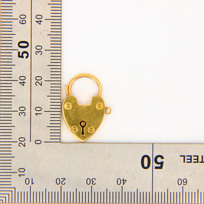 Vintage 9ct Heart Lock Gold Charm Padlock Closer Pendant Yellow Gold Gifts Crafts