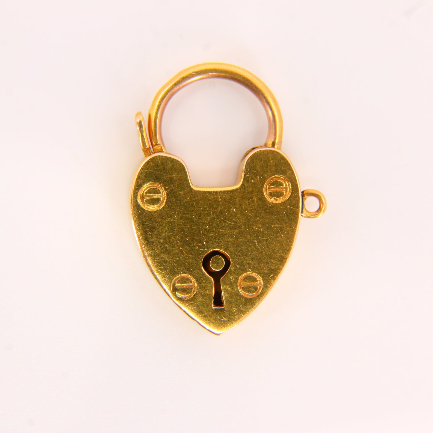 Vintage 9ct Heart Lock Gold Charm Padlock Closer Pendant Yellow Gold Gifts Crafts