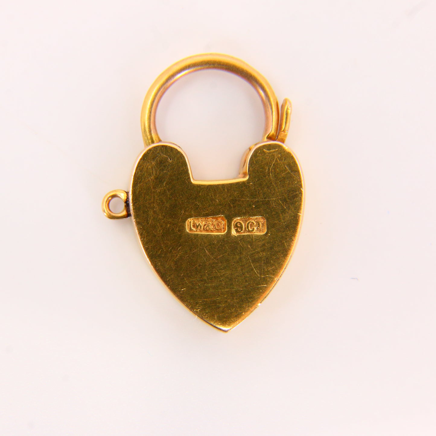 Vintage 9ct Heart Lock Gold Charm Padlock Closer Pendant Yellow Gold Gifts Crafts