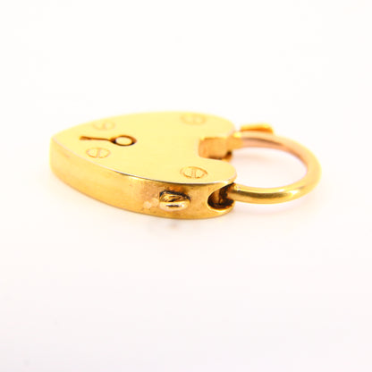 Vintage 9ct Heart Lock Gold Charm Padlock Closer Pendant Yellow Gold Gifts Crafts