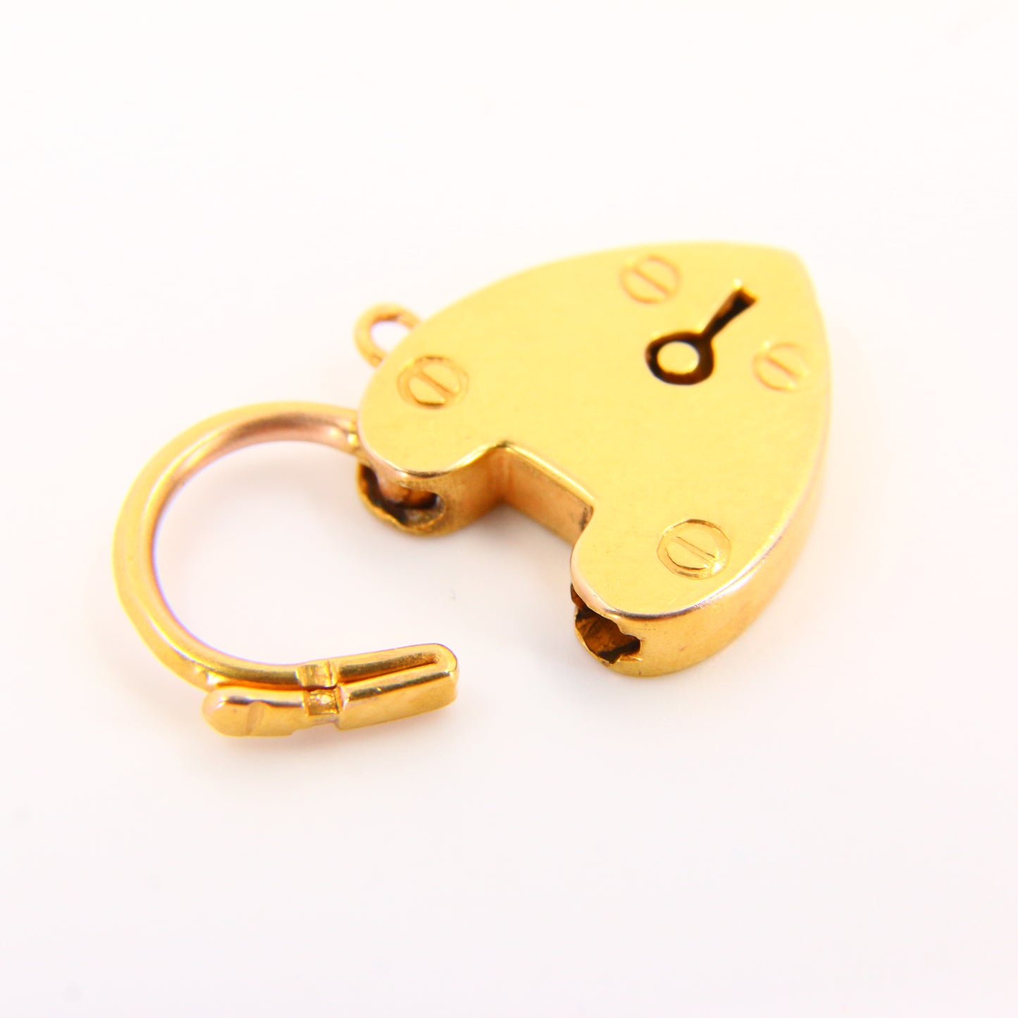 Vintage 9ct Heart Lock Gold Charm Padlock Closer Pendant Yellow Gold Gifts Crafts