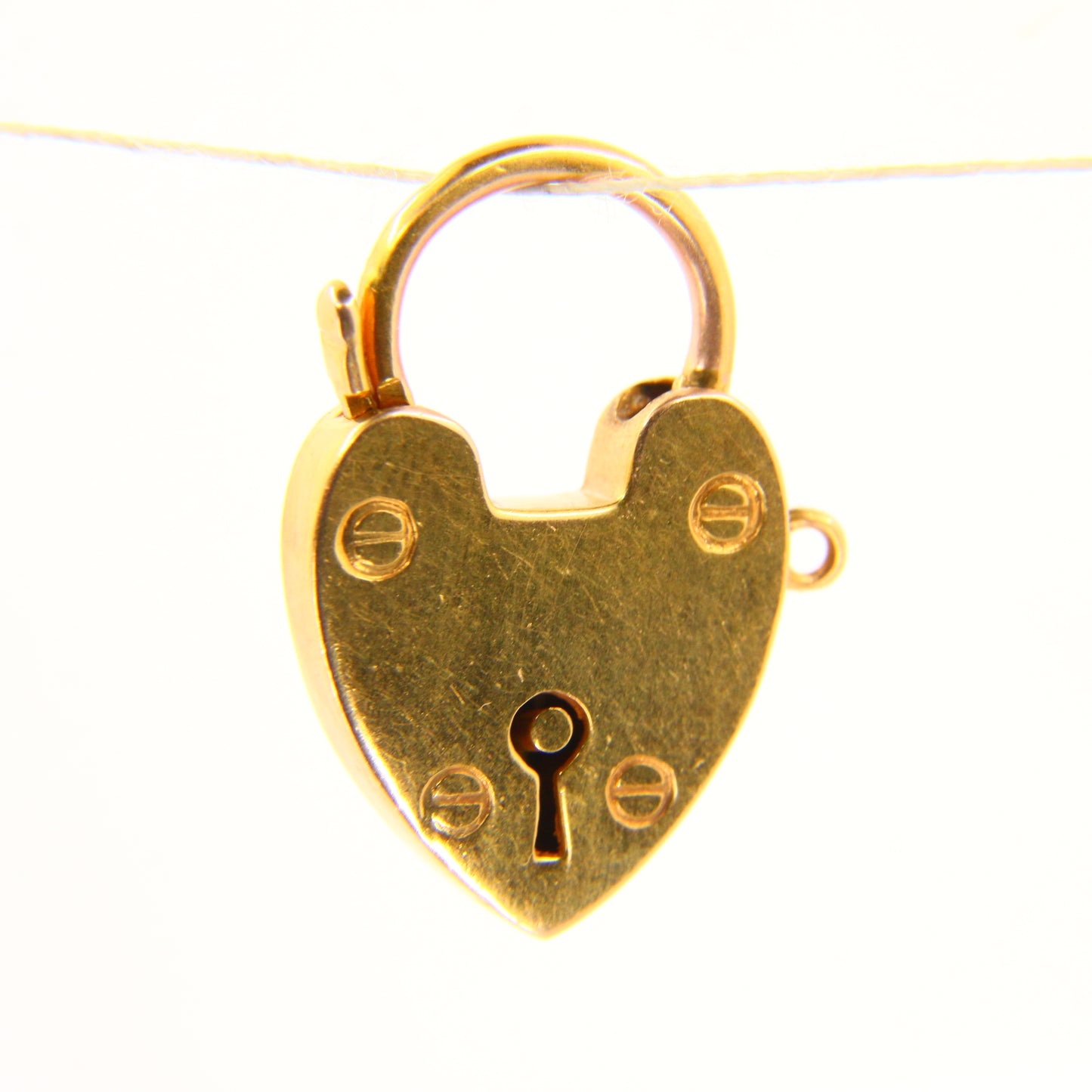 Vintage 9ct Heart Lock Gold Charm Padlock Closer Pendant Yellow Gold Gifts Crafts