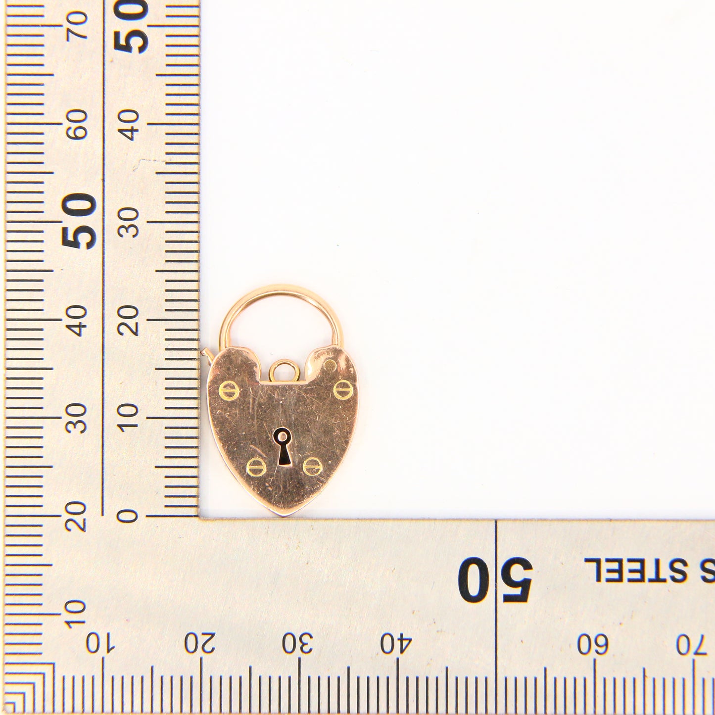 Vintage 9ct Heart Lock Gold Charm Padlock Closer Pendant Yellow Gold Gifts Crafts