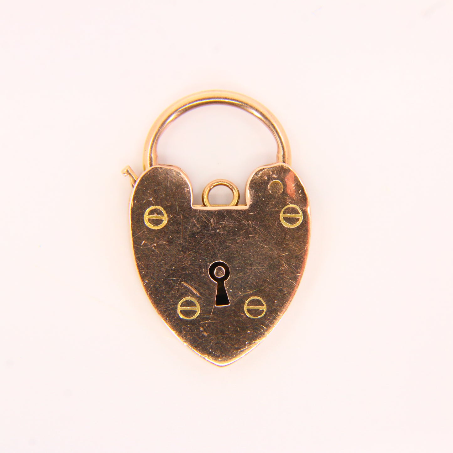 Vintage 9ct Heart Lock Gold Charm Padlock Closer Pendant Yellow Gold Gifts Crafts