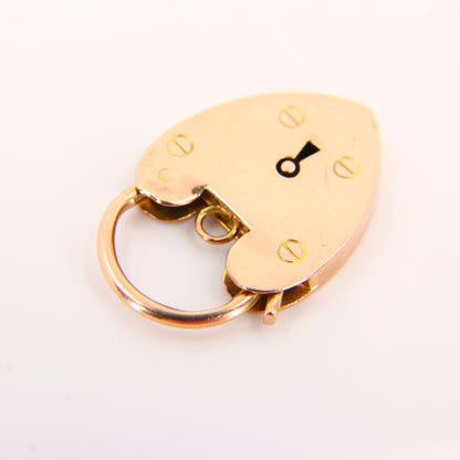 Vintage 9ct Heart Lock Gold Charm Padlock Closer Pendant Yellow Gold Gifts Crafts