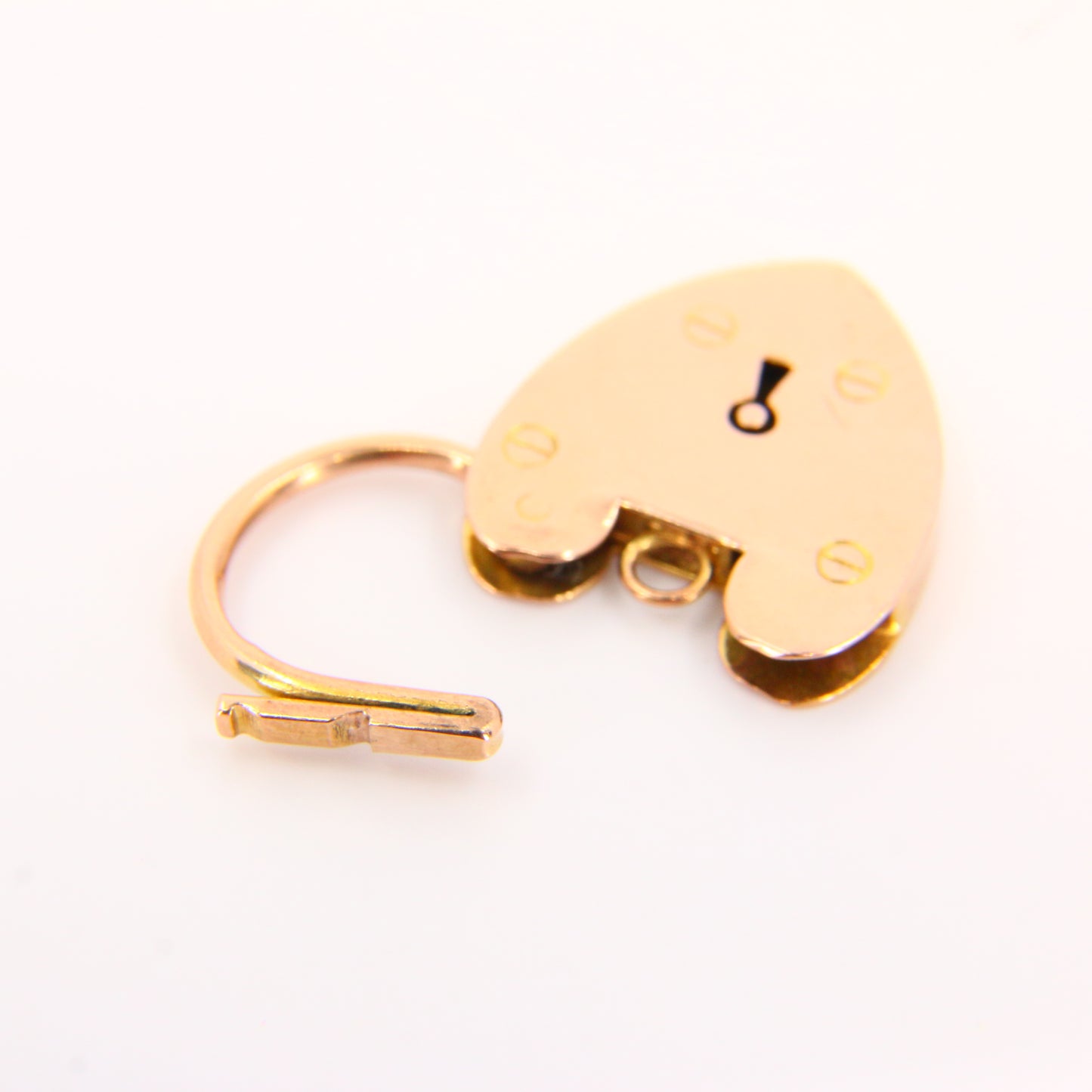 Vintage 9ct Heart Lock Gold Charm Padlock Closer Pendant Yellow Gold Gifts Crafts