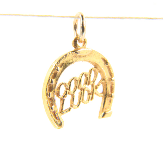 Vintage 9ct Hallmarked Gold George Jensen Good Luck Horseshoe Charm Pendant Gift