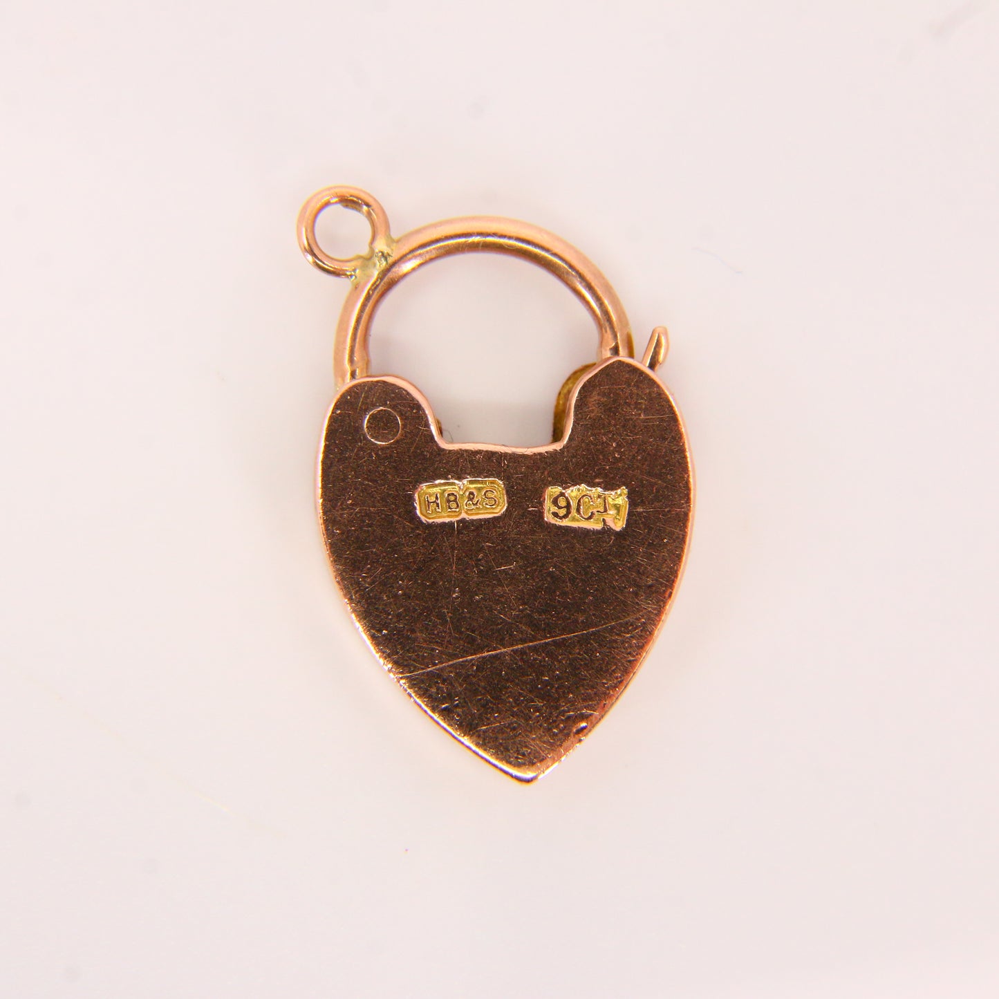 Vintage 9ct Heart Lock Gold Charm Padlock Closer Pendant Yellow Gold