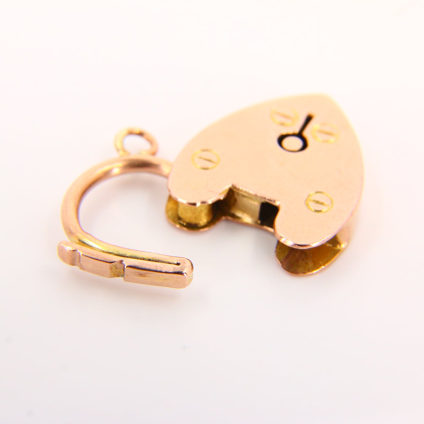 Vintage 9ct Heart Lock Gold Charm Padlock Closer Pendant Yellow Gold