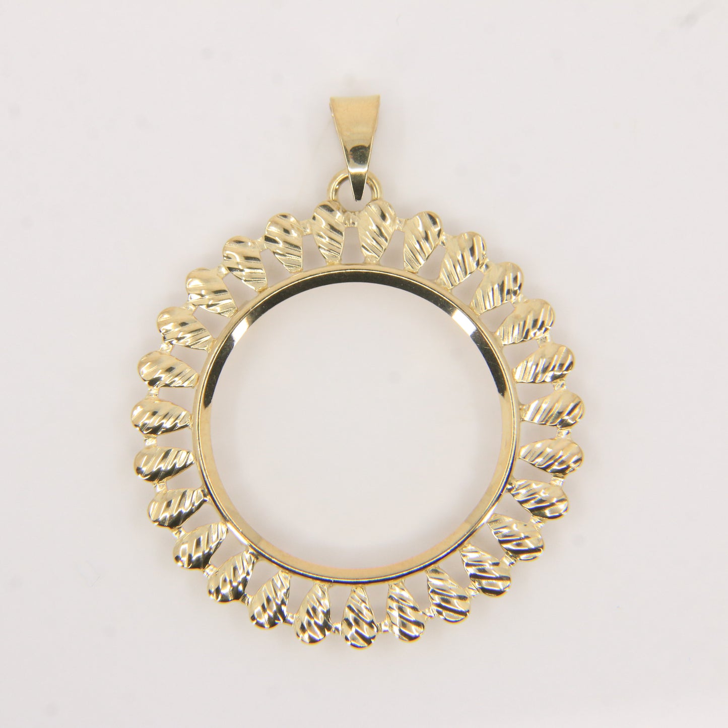 Vintage 9ct Hallmarked Yellow Gold Full Sovereign Holder Pendant Coin Display
