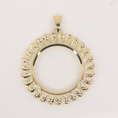 Vintage 9ct Hallmarked Yellow Gold Full Sovereign Holder Pendant Coin Display