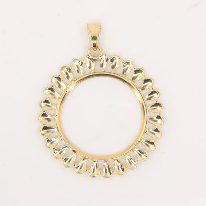 Vintage 9ct Hallmarked Yellow Gold Full Sovereign Holder Pendant Coin Display