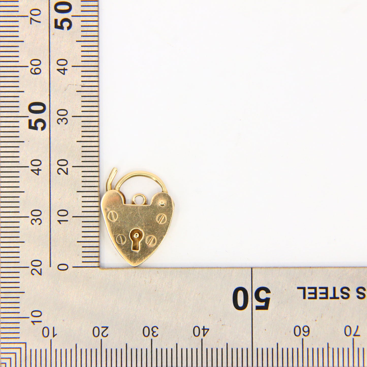 Vintage 9ct Heart Lock Gold Charm Padlock Closer Pendant Hallmarked Gifts Crafts