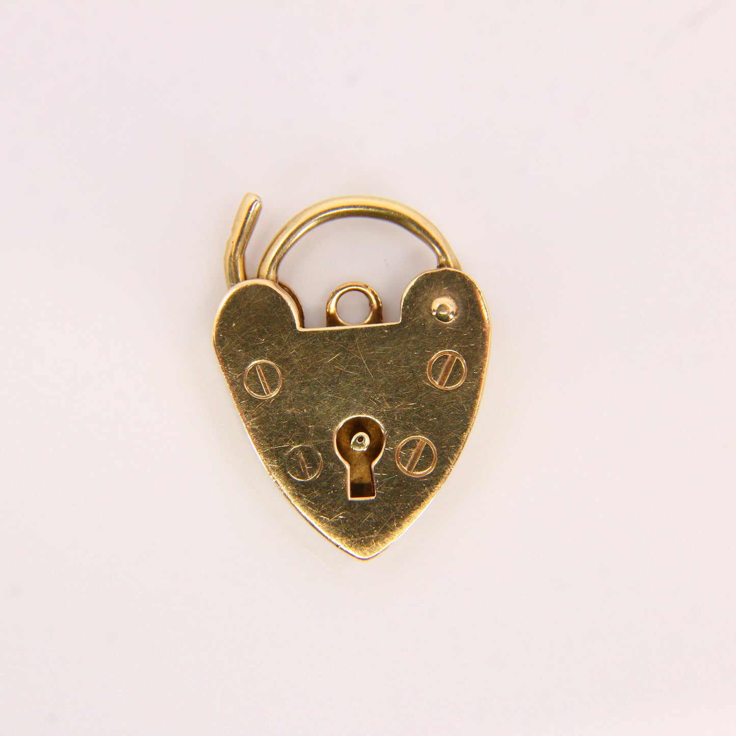 Vintage 9ct Heart Lock Gold Charm Padlock Closer Pendant Hallmarked Gifts Crafts