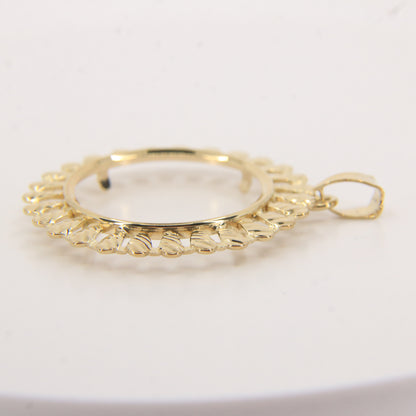 Vintage 9ct Hallmarked Yellow Gold Full Sovereign Holder Pendant Coin Display