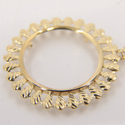 Vintage 9ct Hallmarked Yellow Gold Full Sovereign Holder Pendant Coin Display