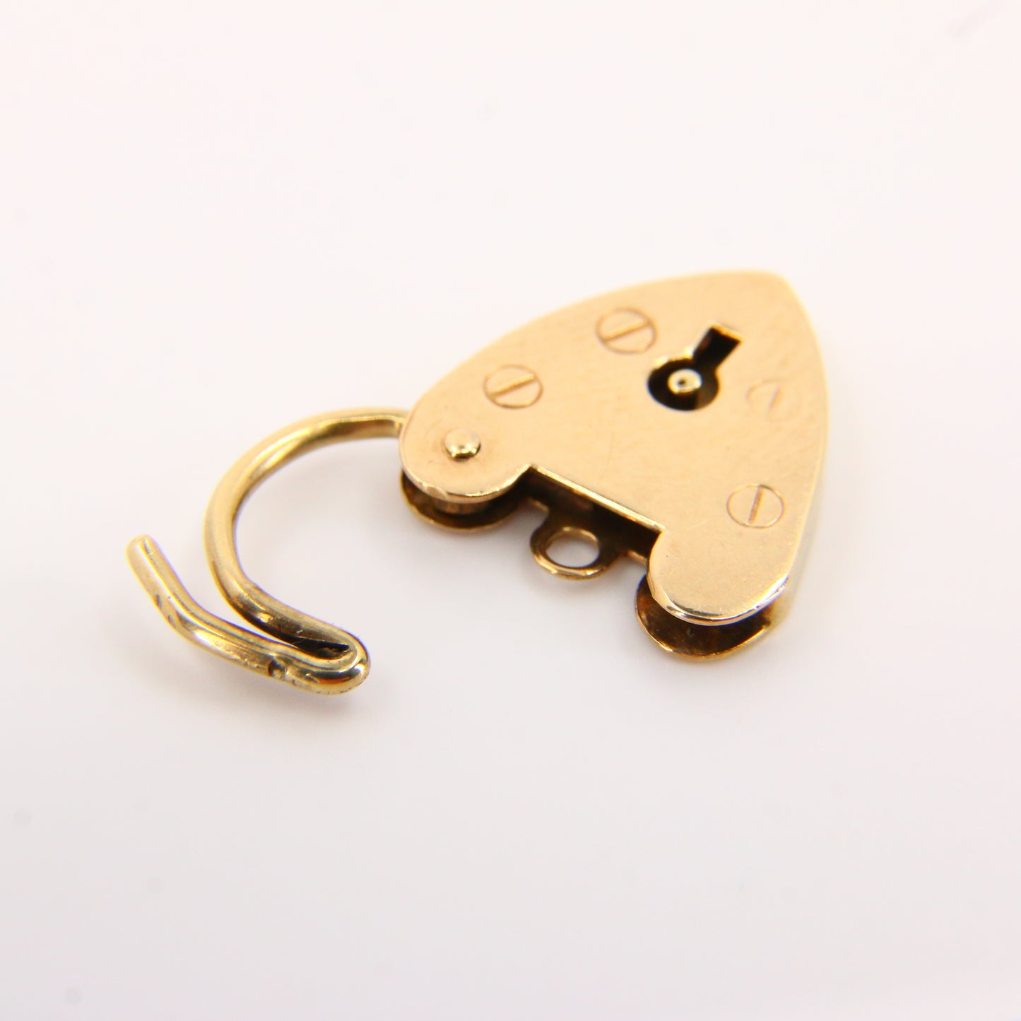 Vintage 9ct Heart Lock Gold Charm Padlock Closer Pendant Hallmarked Gifts Crafts