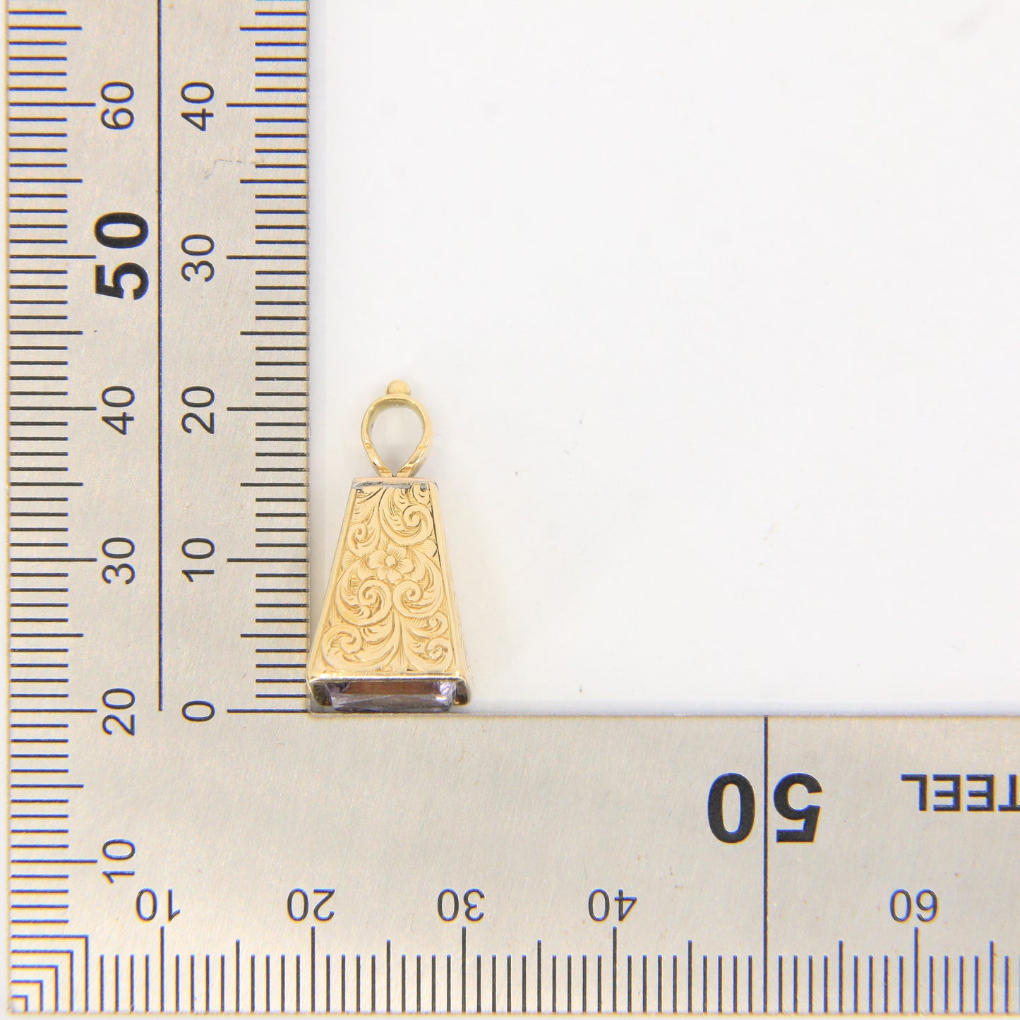 Antique 15ct Yellow Gold Drop Fob Seal Pendant British Intaglio Crest Engraved