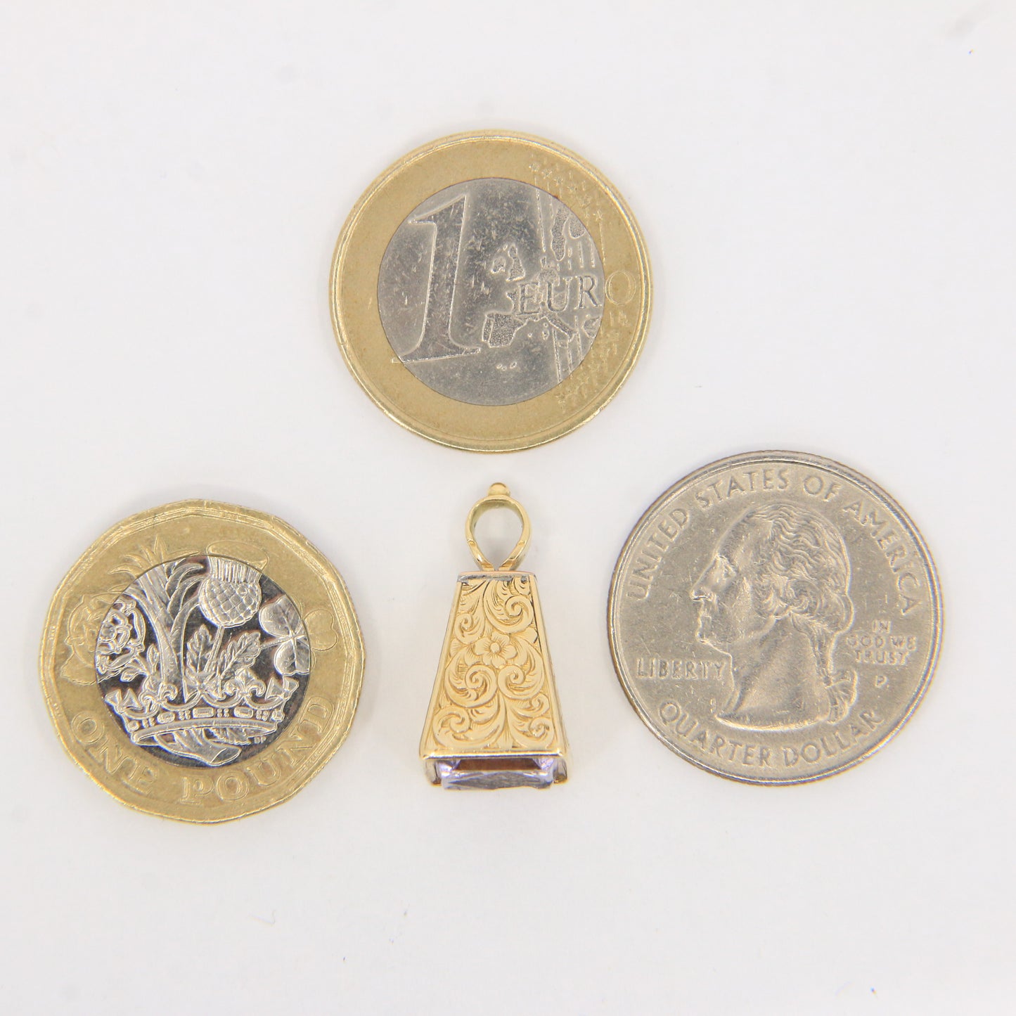 Antique 15ct Yellow Gold Drop Fob Seal Pendant British Intaglio Crest Engraved