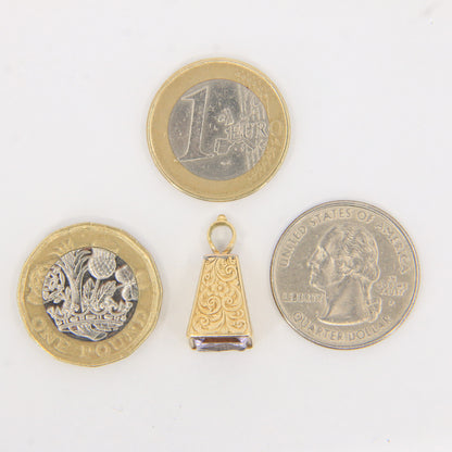 Antique 15ct Yellow Gold Drop Fob Seal Pendant British Intaglio Crest Engraved