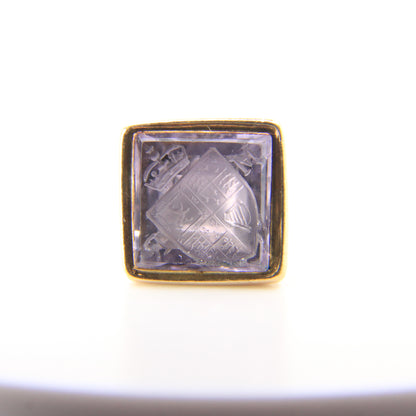 Antique 15ct Yellow Gold Drop Fob Seal Pendant British Intaglio Crest Engraved