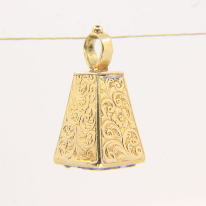 Antique 15ct Yellow Gold Drop Fob Seal Pendant British Intaglio Crest Engraved