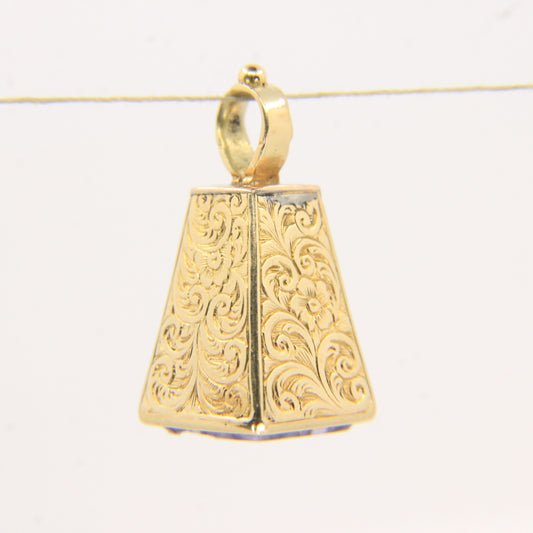 Antique 15ct Yellow Gold Drop Fob Seal Pendant British Intaglio Crest Engraved