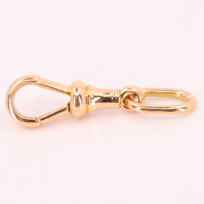 Antique 9ct Rose Gold Hallmarked Dog Clip Clasp Jewellery Finding Charm Clip