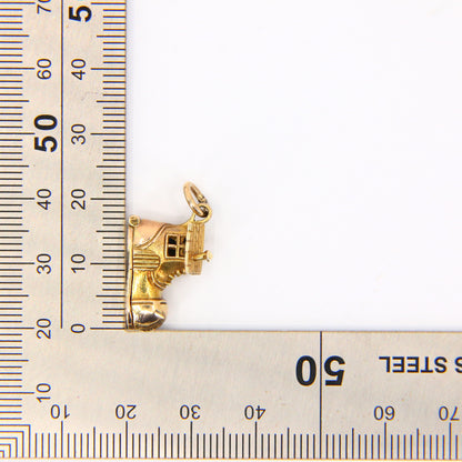 Vintage 9ct Hallmarked Gold George Jensen Shoe House Enamel Charm Pendant