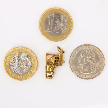 Vintage 9ct Hallmarked Gold George Jensen Shoe House Enamel Charm Pendant