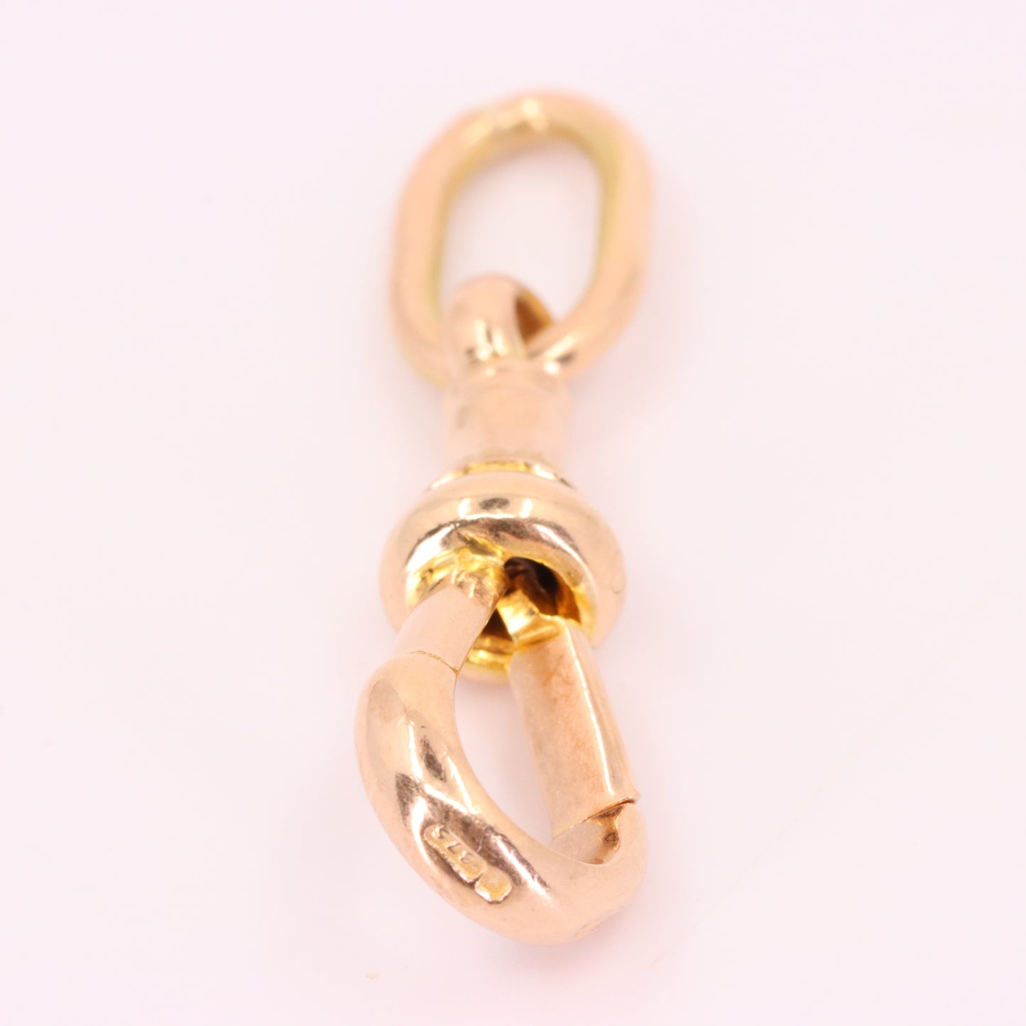 Antique 9ct Rose Gold Hallmarked Dog Clip Clasp Jewellery Finding Charm Clip