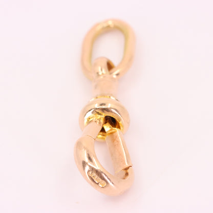 Antique 9ct Rose Gold Hallmarked Dog Clip Clasp Jewellery Finding Charm Clip