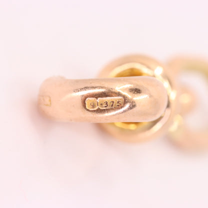 Antique 9ct Rose Gold Hallmarked Dog Clip Clasp Jewellery Finding Charm Clip