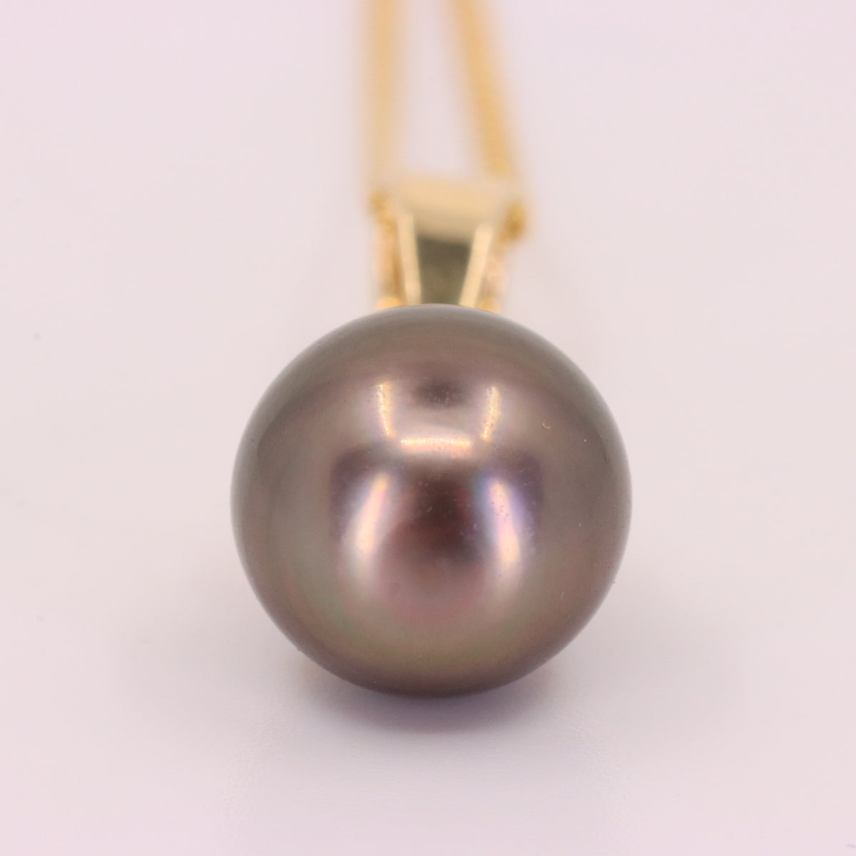 Vintage 14ct Yellow Gold Black Pearl 19 Inch Pendant Chain Necklace Boxed Gift