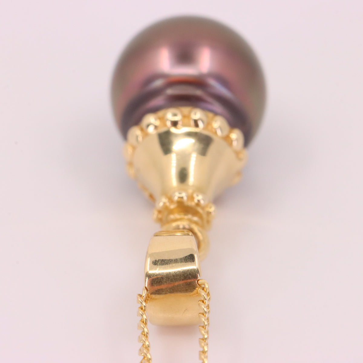 Vintage 14ct Yellow Gold Black Pearl 19 Inch Pendant Chain Necklace Boxed Gift