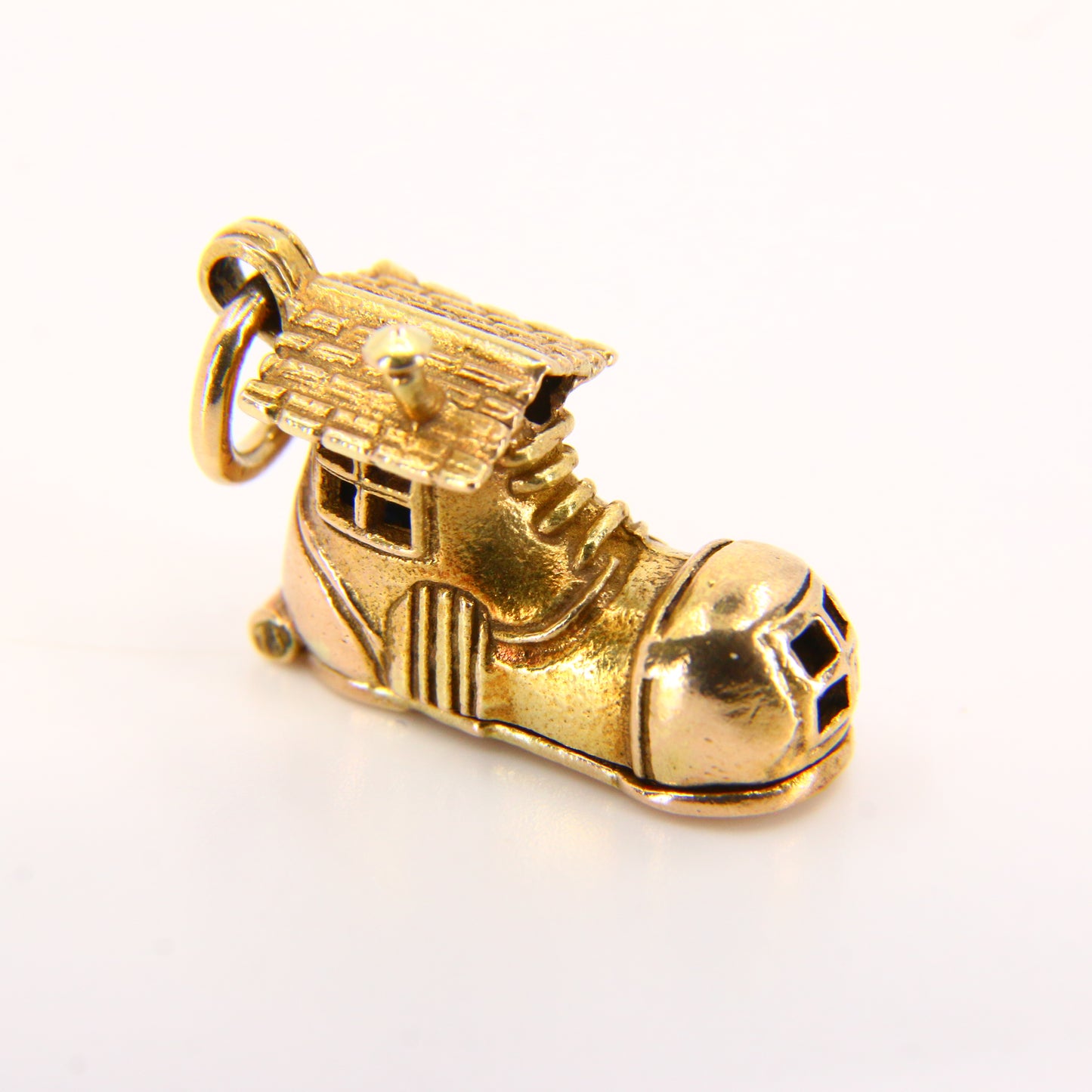 Vintage 9ct Hallmarked Gold George Jensen Shoe House Enamel Charm Pendant