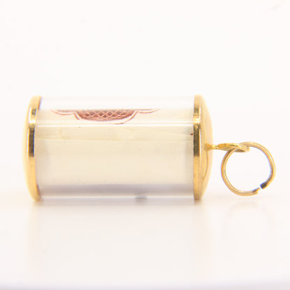 Vintage 9ct Hallmarked Gold 10 Shilling Note Money Charm Pendant Luck Gift