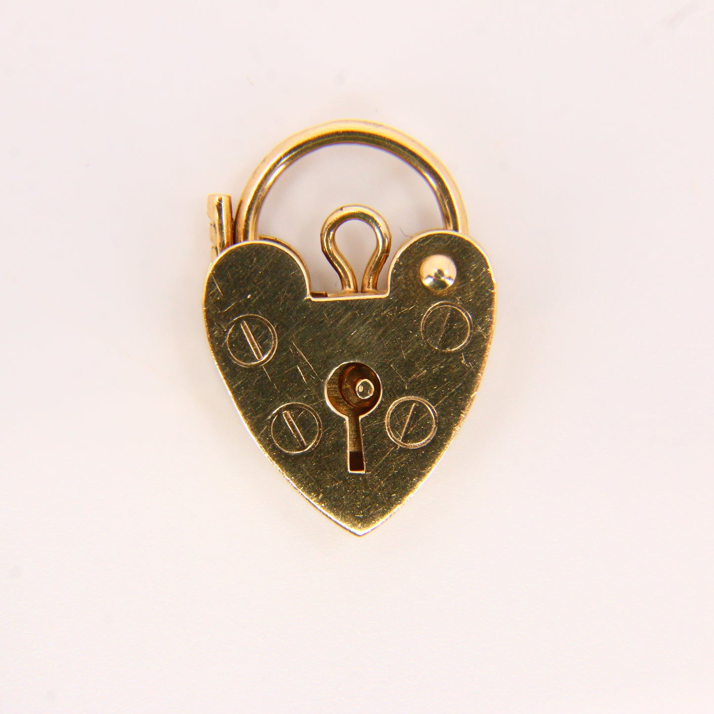 Vintage 9ct Heart Lock Gold Charm Padlock Closer Pendant Hallmarked Gifts Crafts