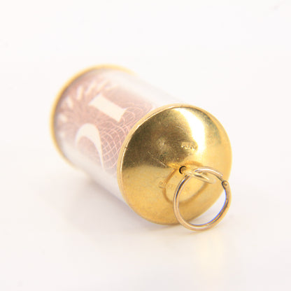 Vintage 9ct Hallmarked Gold 10 Shilling Note Money Charm Pendant Luck Gift