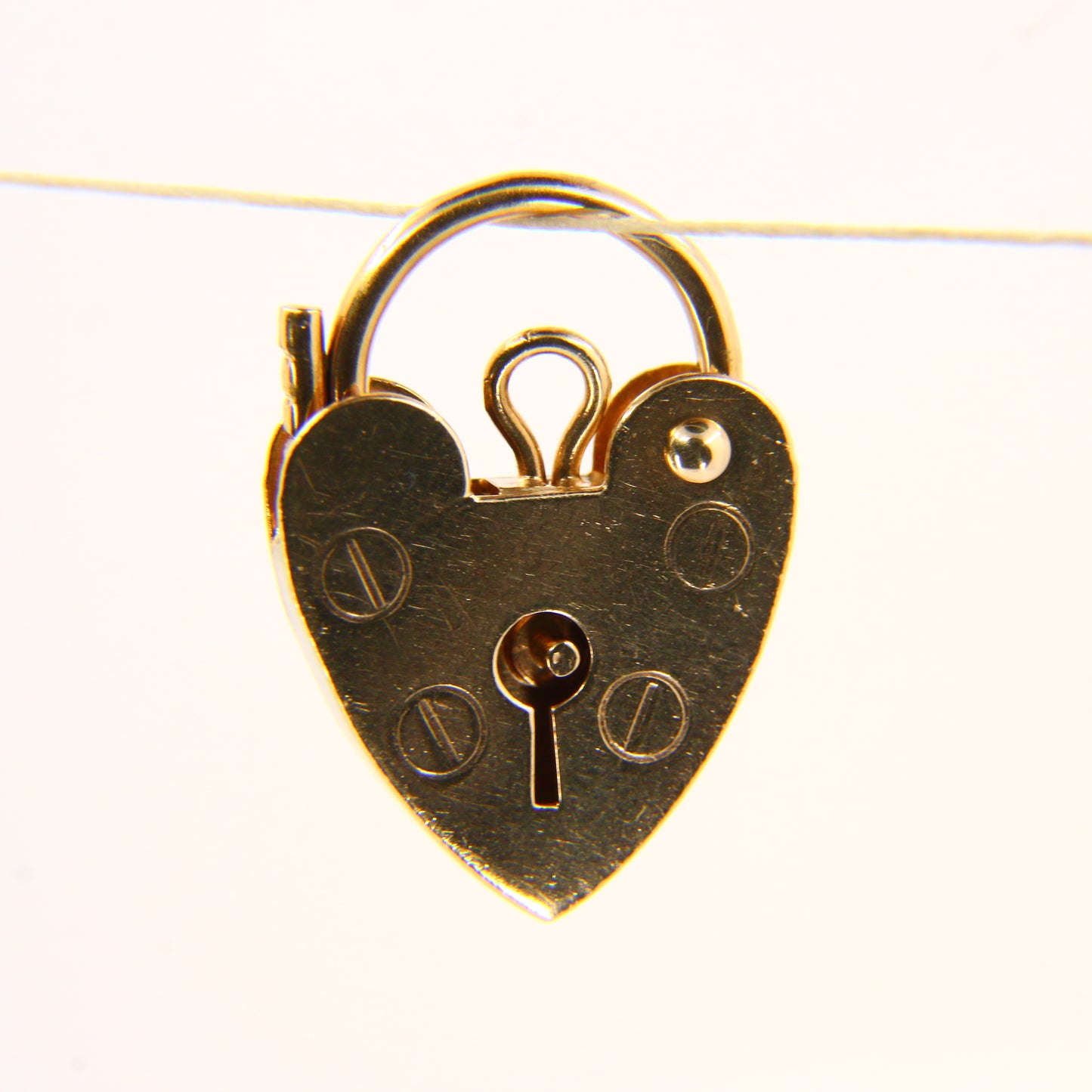 Vintage 9ct Heart Lock Gold Charm Padlock Closer Pendant Hallmarked Gifts Crafts