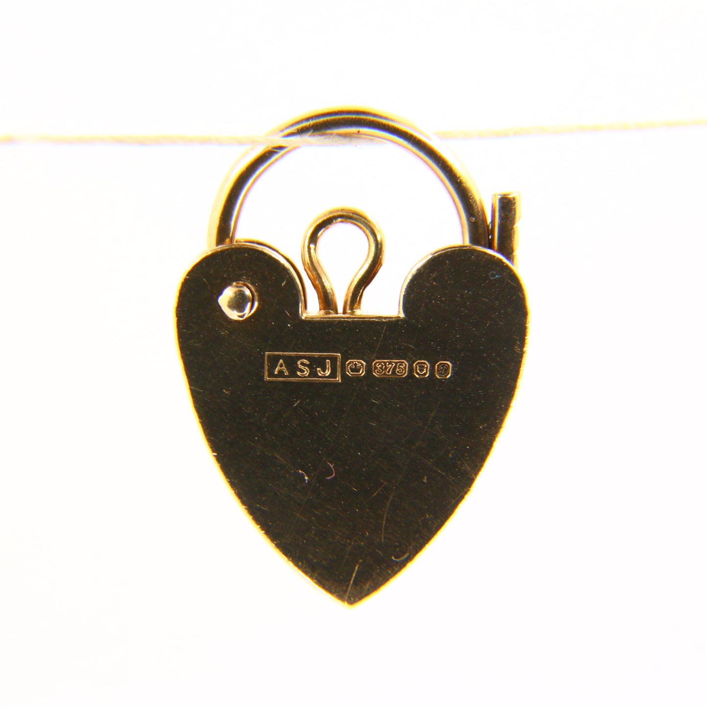 Vintage 9ct Heart Lock Gold Charm Padlock Closer Pendant Hallmarked Gifts Crafts