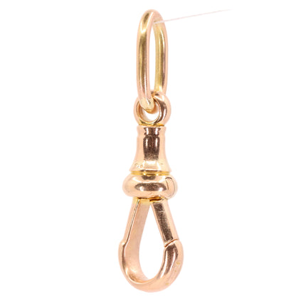 Antique 9ct Rose Gold Hallmarked Dog Clip Clasp Jewellery Finding Charm Clip