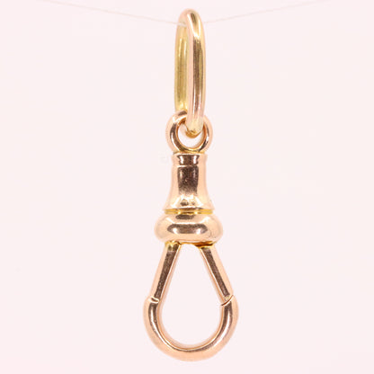 Antique 9ct Rose Gold Hallmarked Dog Clip Clasp Jewellery Finding Charm Clip
