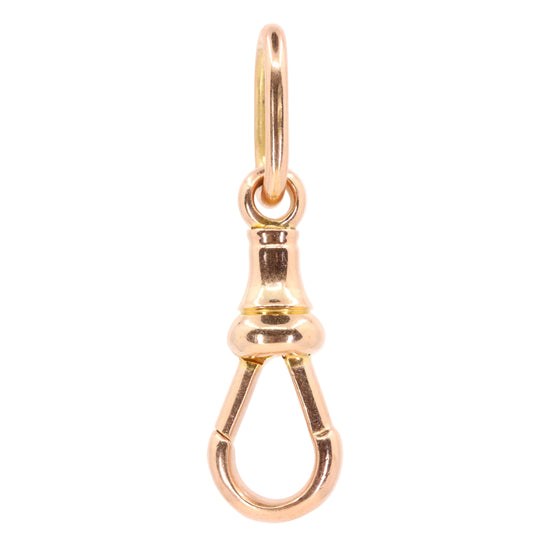 Antique 9ct Rose Gold Hallmarked Dog Clip Clasp Jewellery Finding Charm Clip