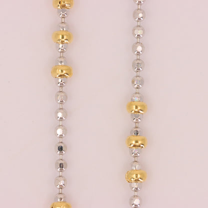 Vintage 18ct Yellow & White Gold Unoerre 16.5 Inch Bead Chain Necklace Boxed Gift